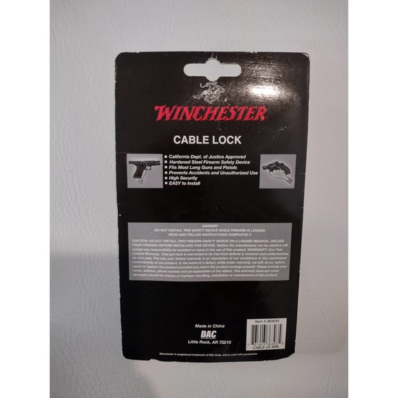 Winchester Cable Lock Hand Gun Pistol Rifle Shotgun 2 Keys New - Picture 3 of 4